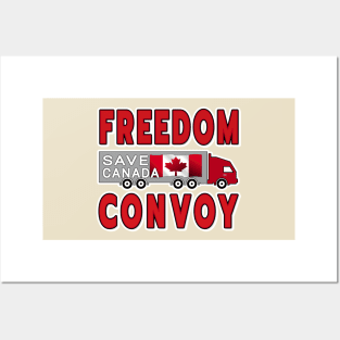 FREEDOM CONVOY SAVE CANADA FREEDOM CONVOY OF TRUCKERS RED LETTERS Posters and Art